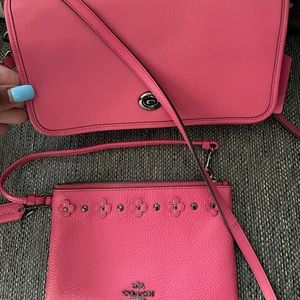 Coach hot pink crossbody and wristlet set!
